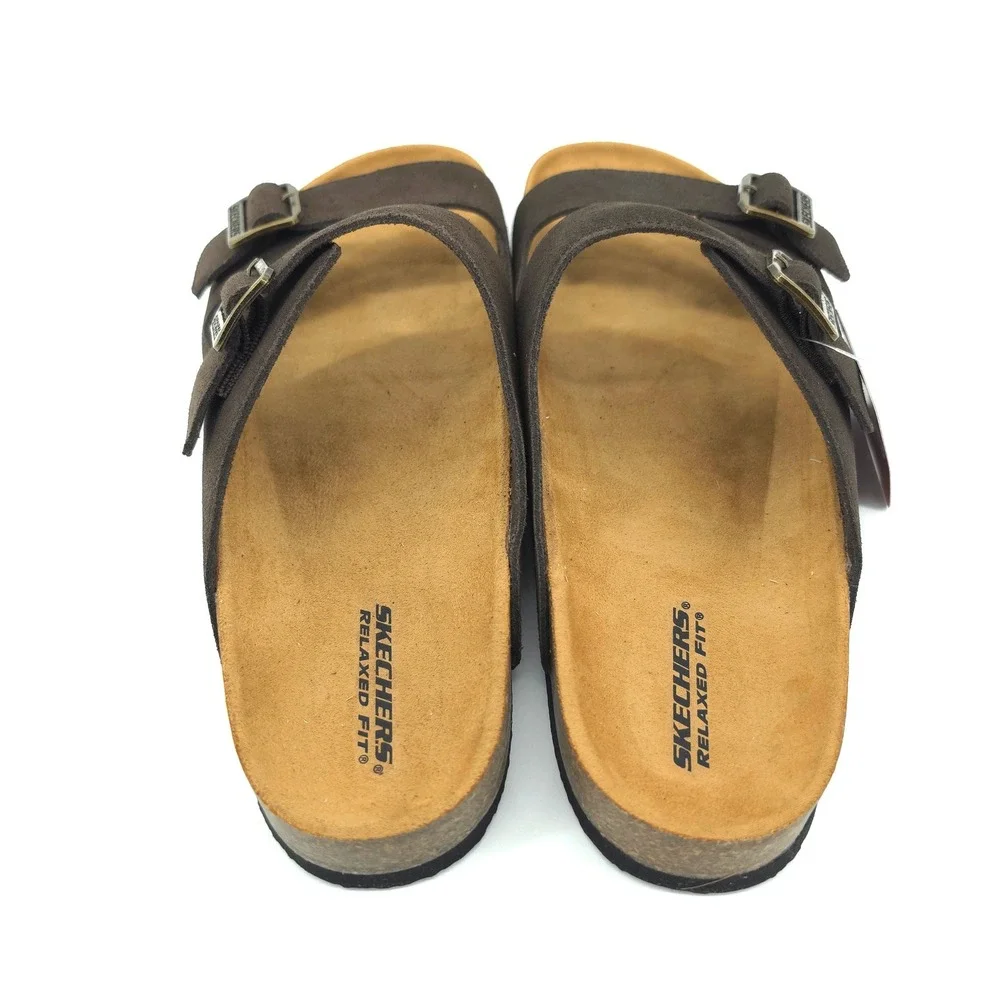 Skechers Mens Aidan Leelan Slide Sandal size 11 Chocolate Brown  Relaxed Fit new
